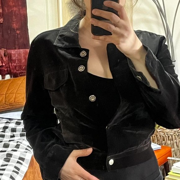 Cropped suede jacket, gorgeous chocolate brown - Picture 3 of 5